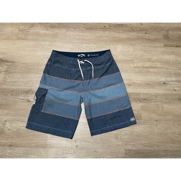 Billabong Recycler All Day Pro Board Shorts Men's Size 28 Blue Striped - Picture 1 of 6